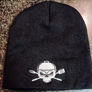 Kurvball black skeleton grill beanie, Stickers, and branded handy wipes